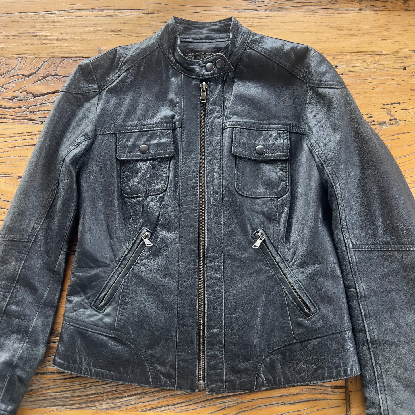 y2k moto leather jacket