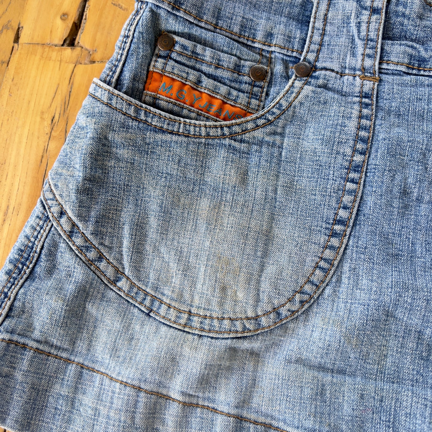 y2k denim mini skirt