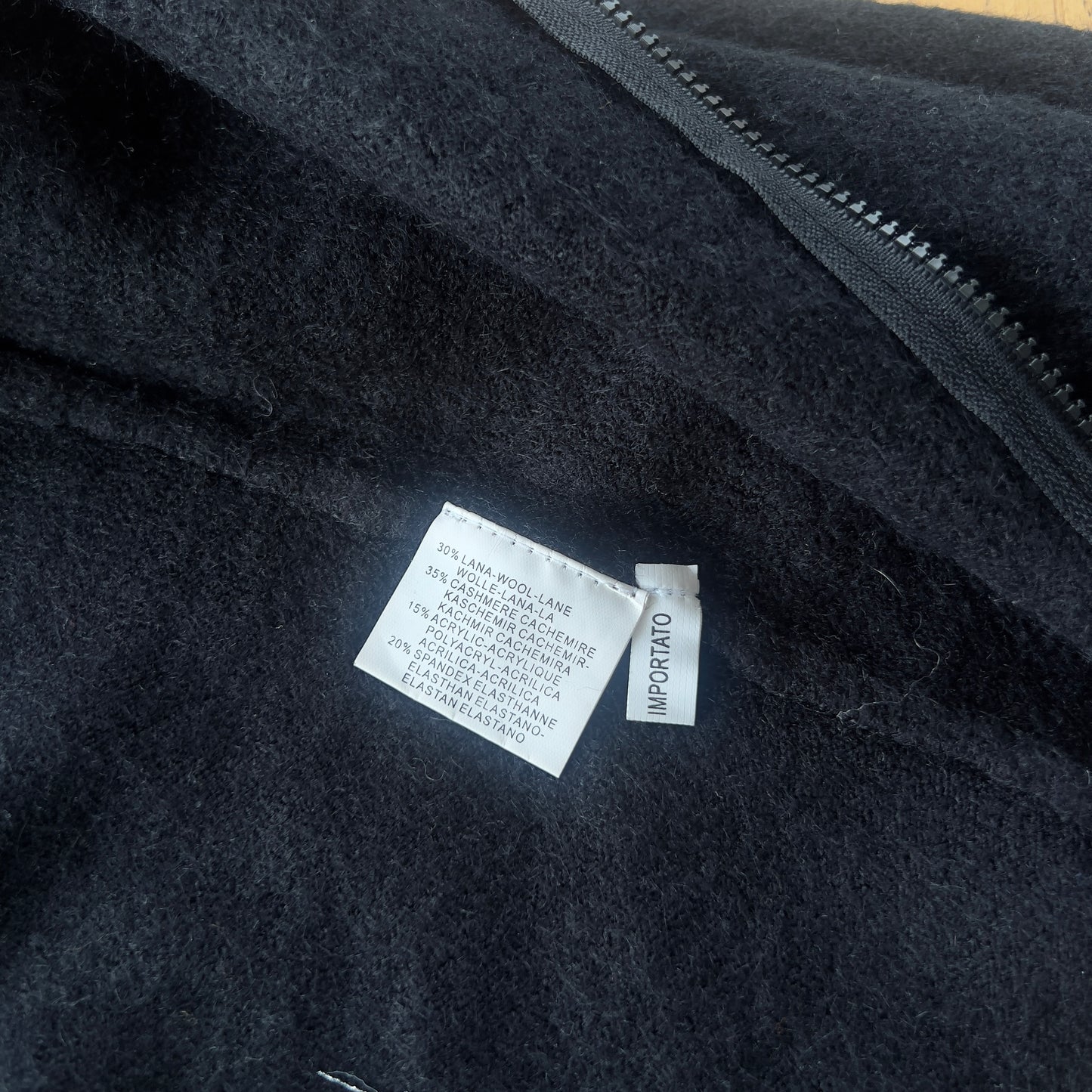 black zip-up knit