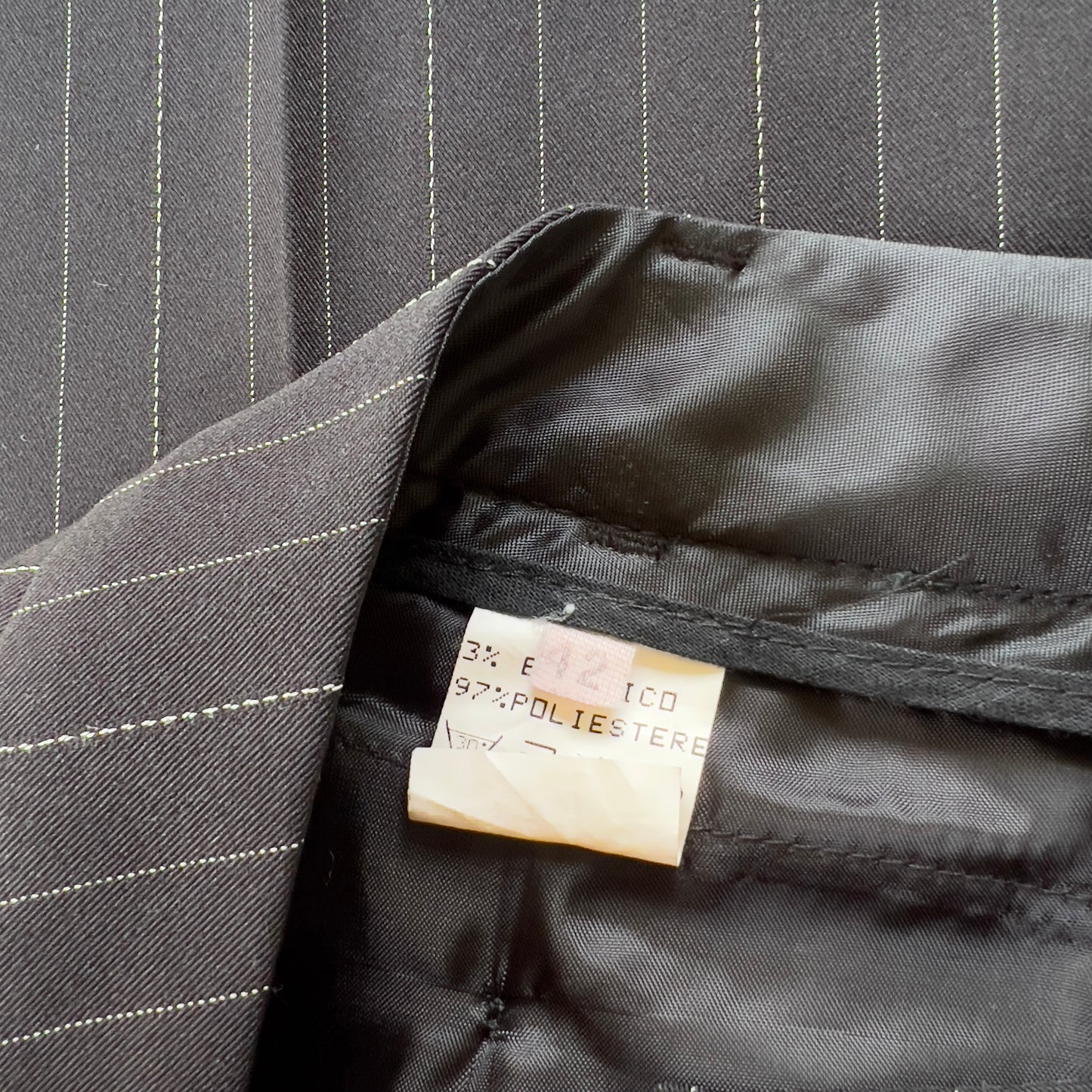 90s black pinstripe trousers