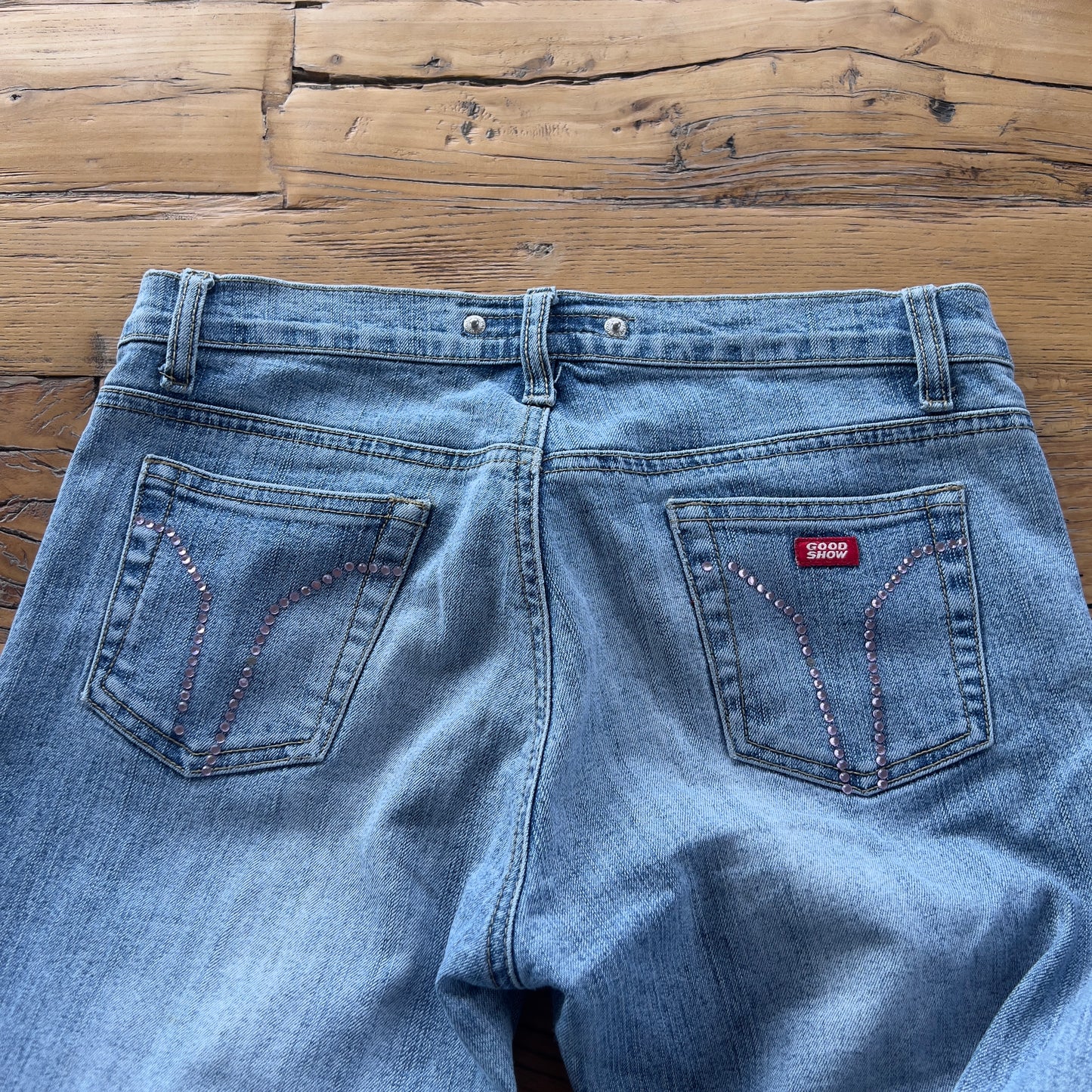 low rise flared jeans