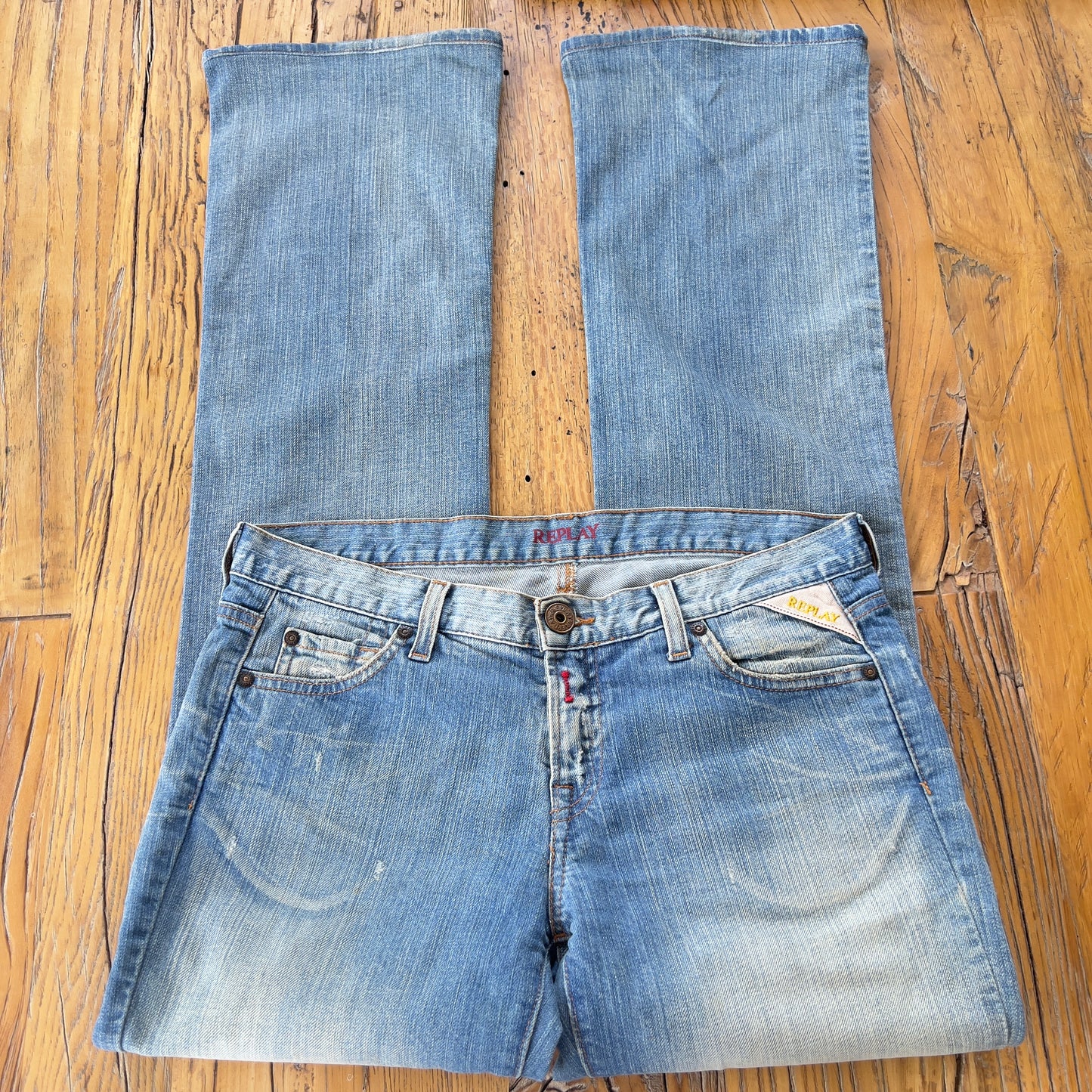 light wash denim jeans