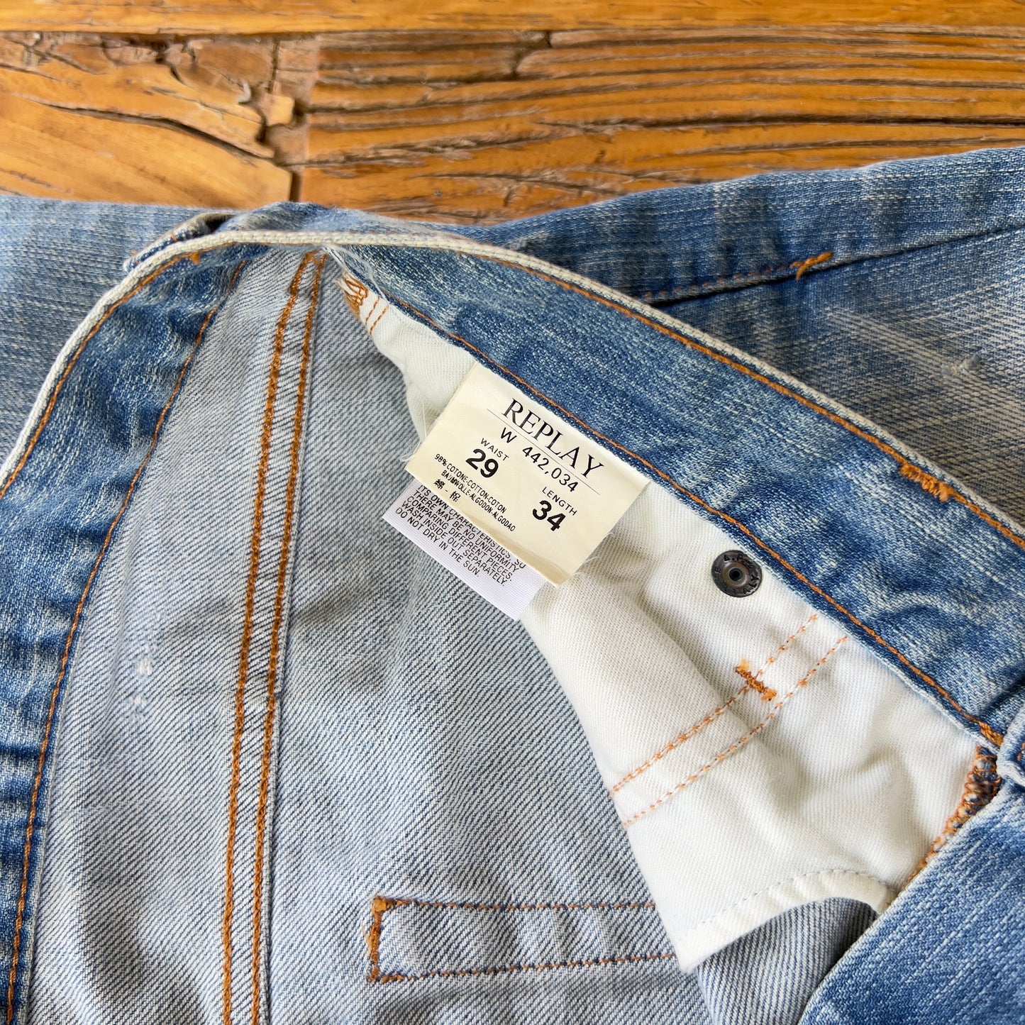 light wash denim jeans