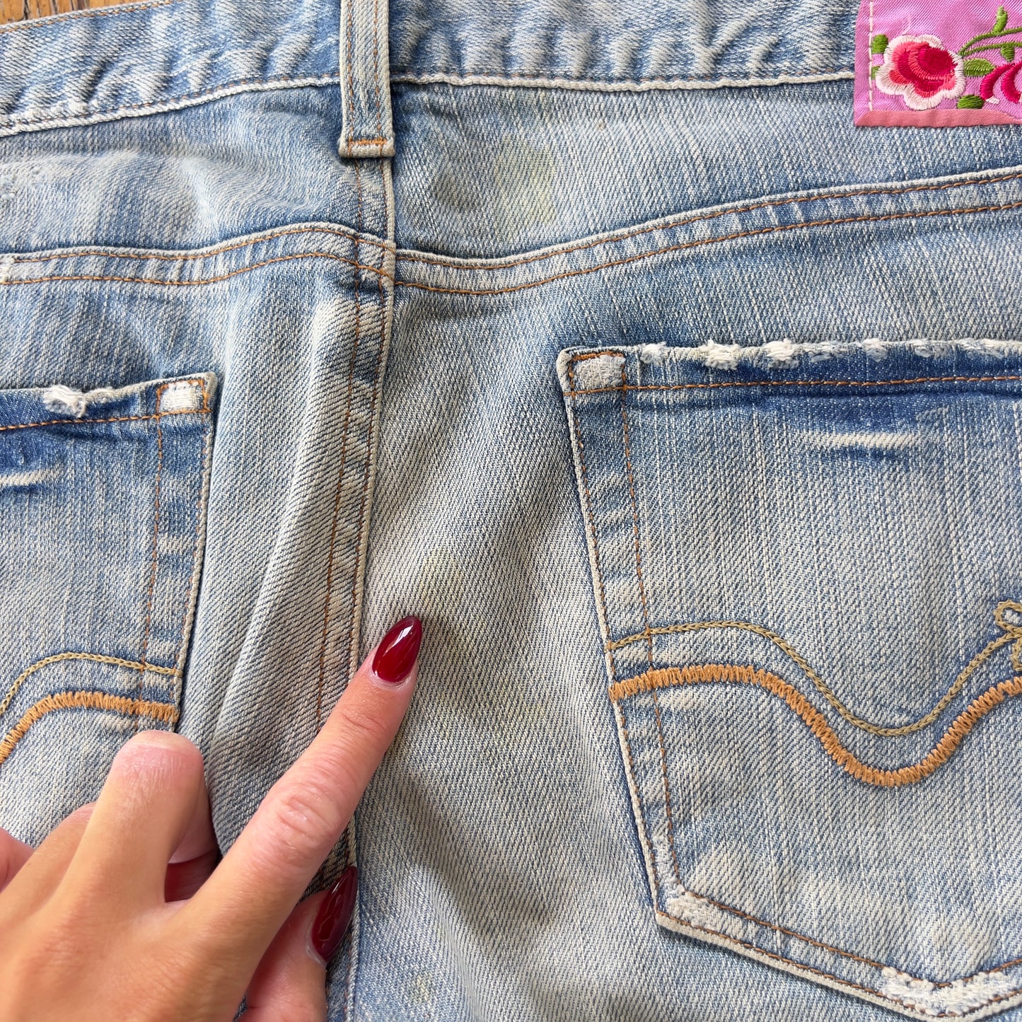 light wash denim jeans