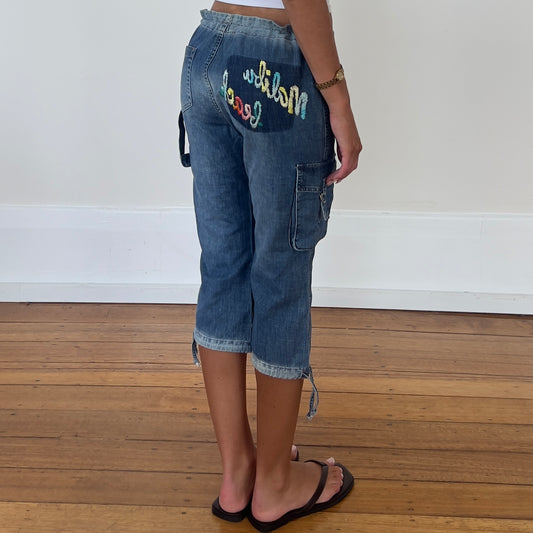 denim capri cargo jeans