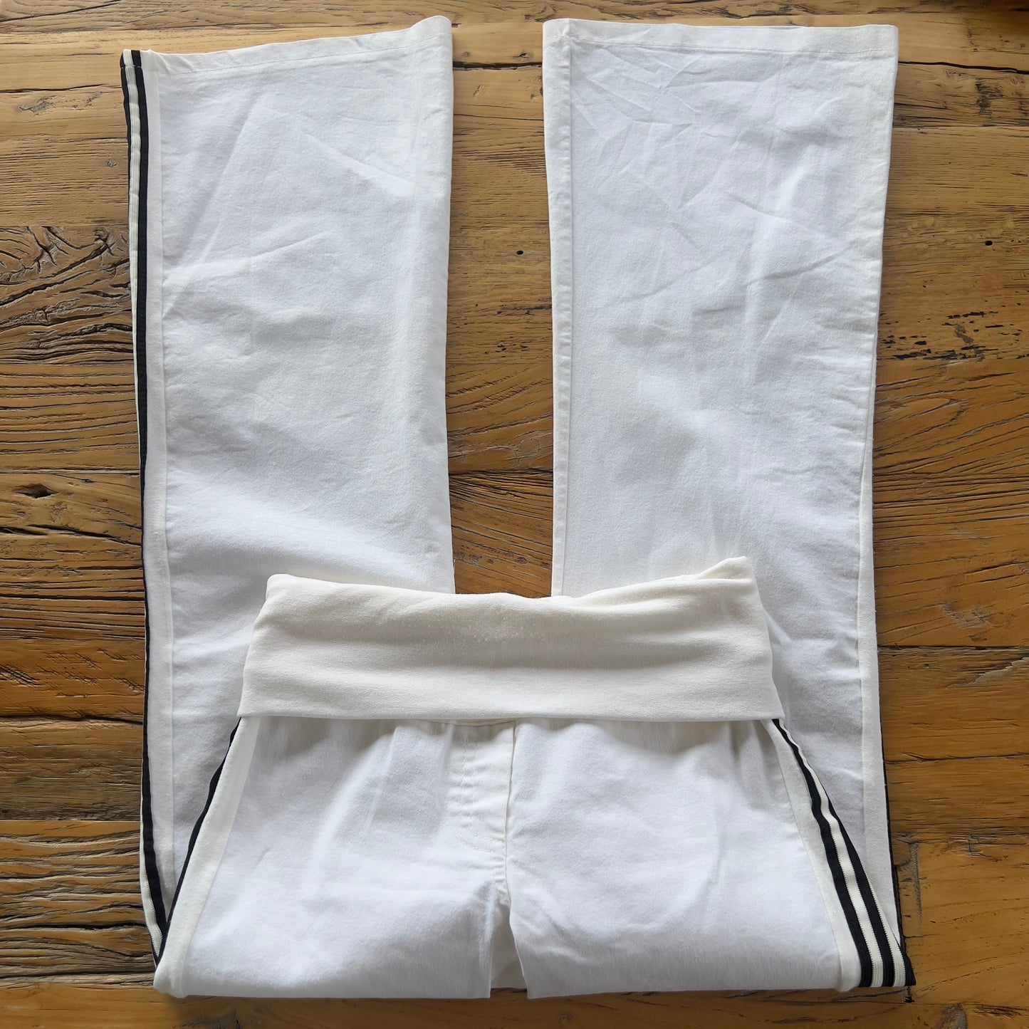 fold over stripe pants