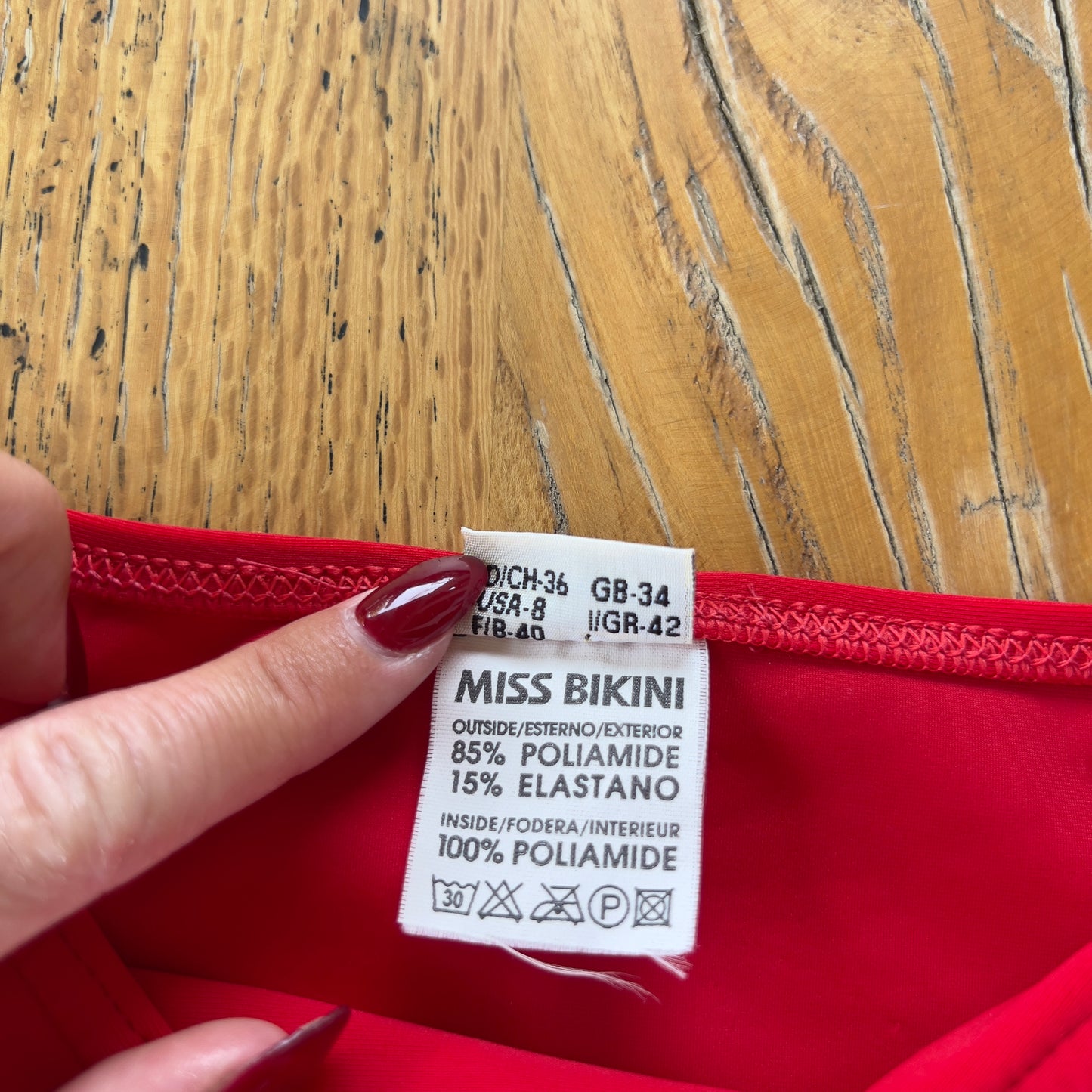 90s red strapless top