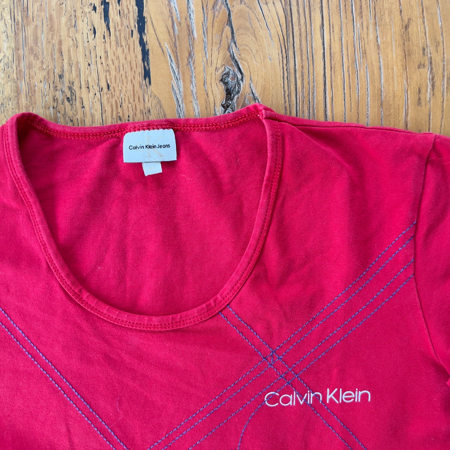 red Calvin Klein bay tee