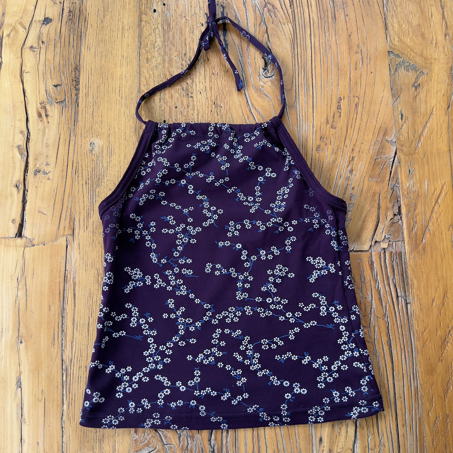 90s purple floral halter