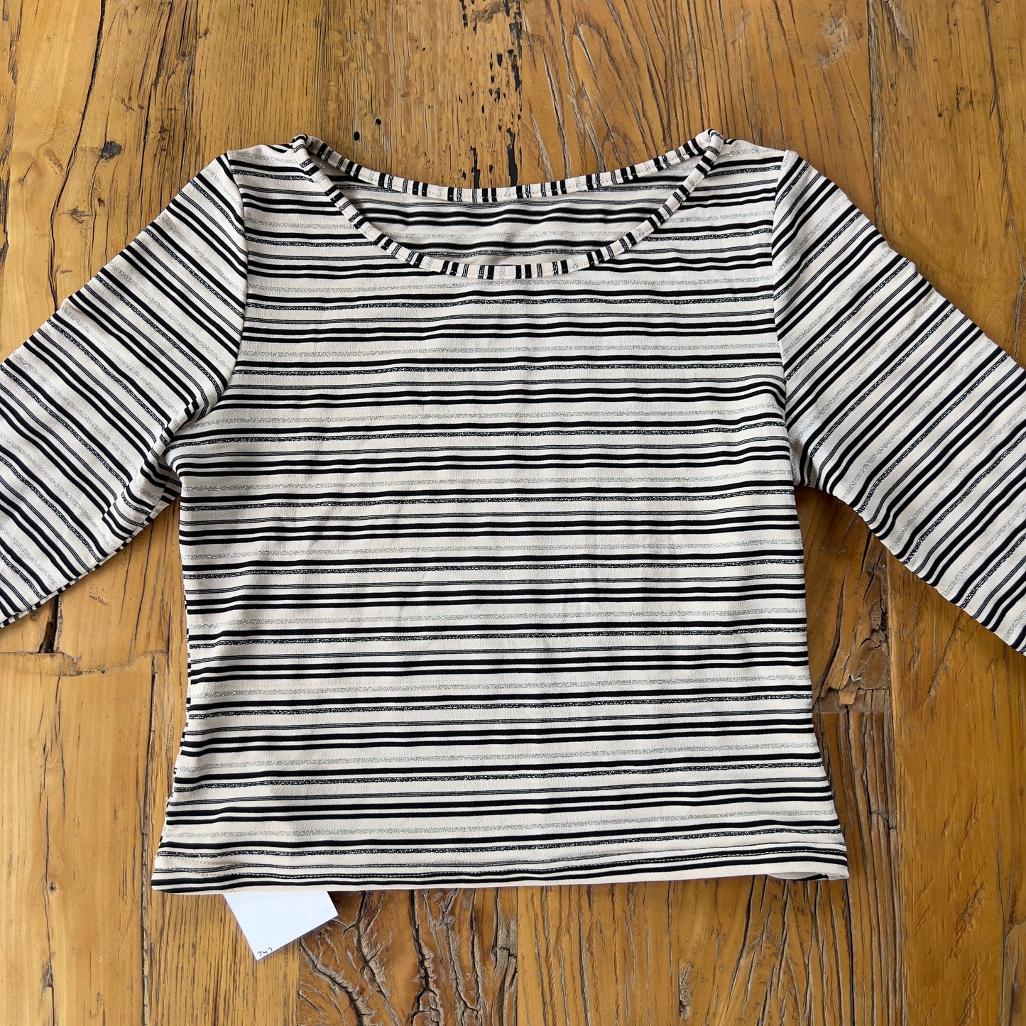 stripy 3/4 sleeve top