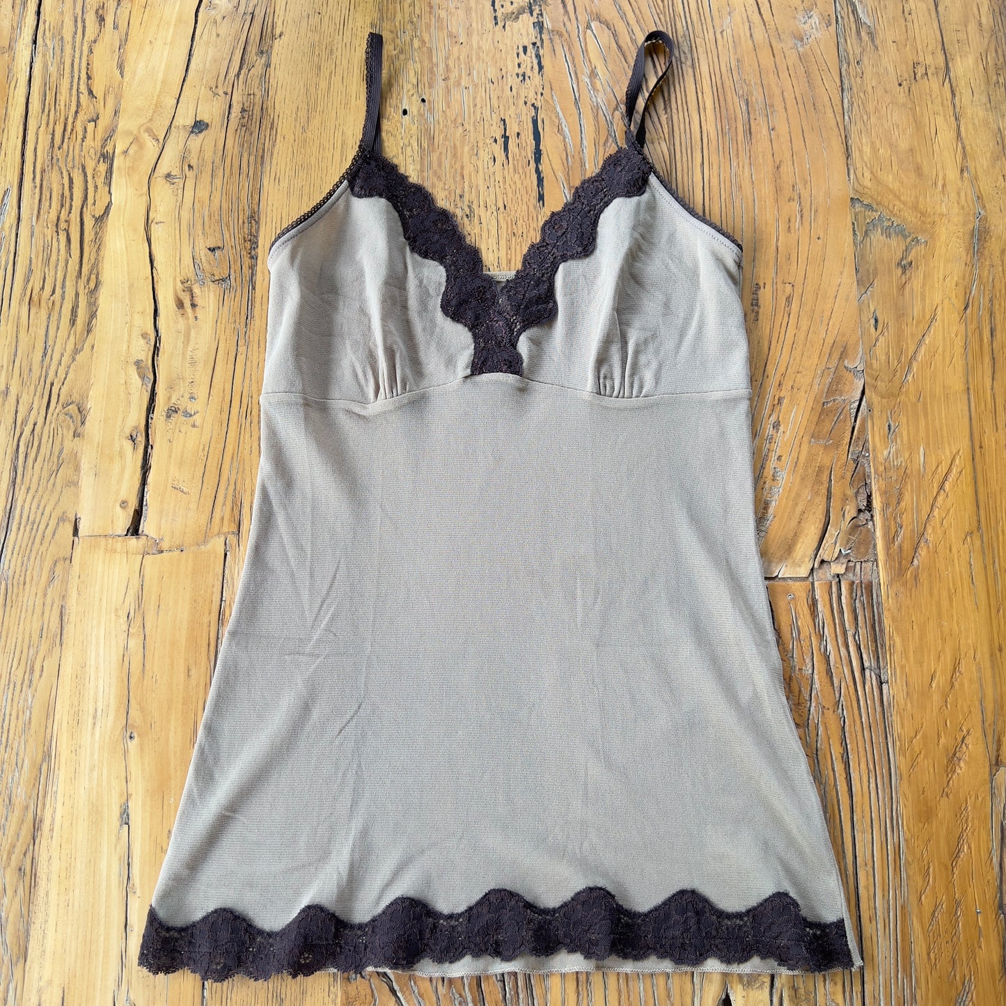 beige lace trim cami