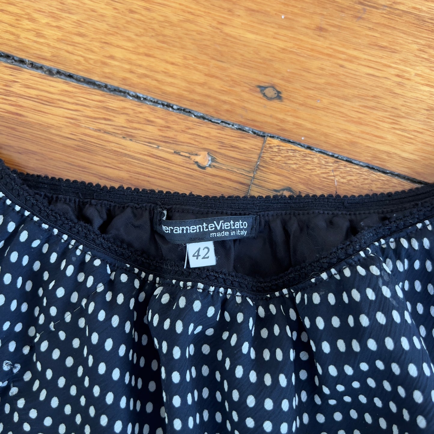 polka dot midi skirt