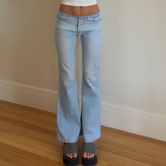 low rise flared jeans