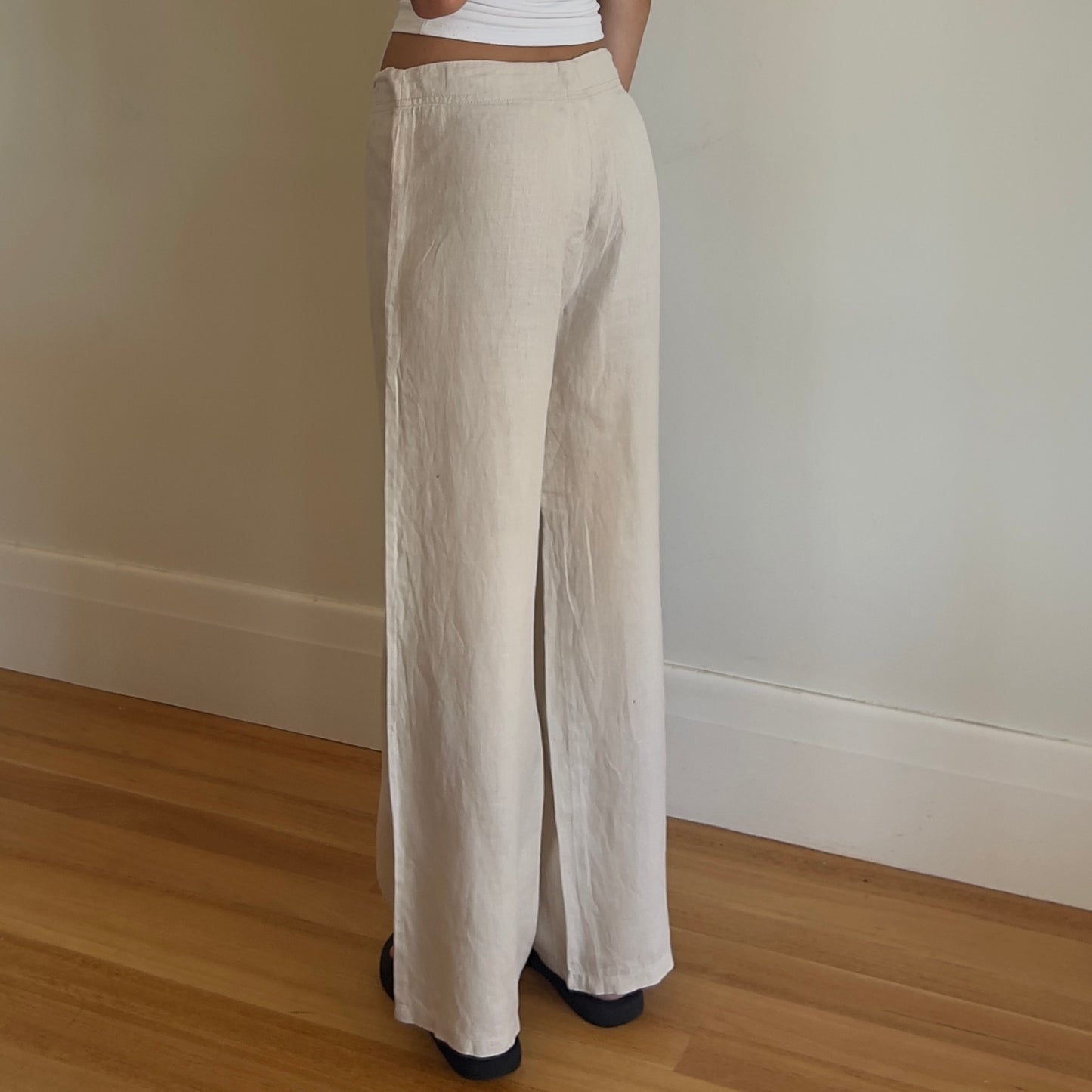 beige linen pants