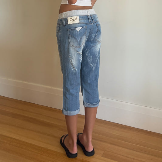 y2k D&G denim capris
