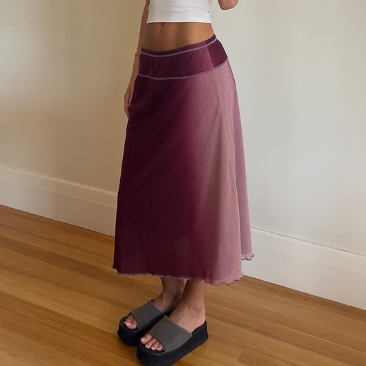 vintage gradient midi skirt