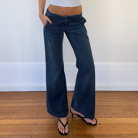 dark denim wide leg jeans