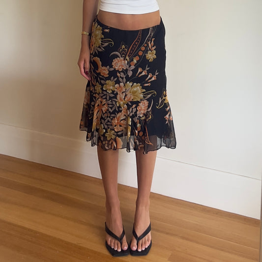 floral midi skirt