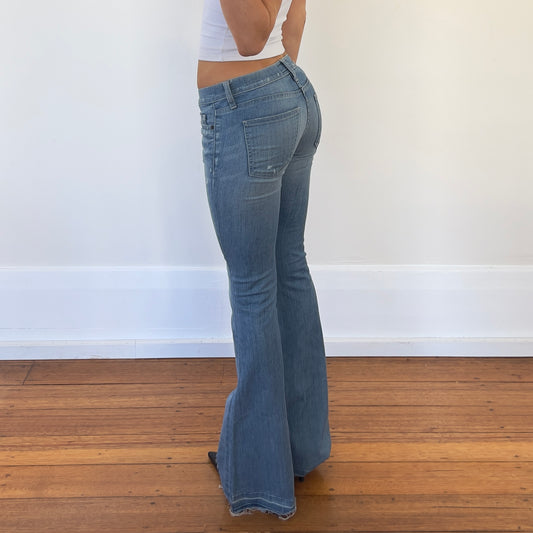 low rise flared jeans