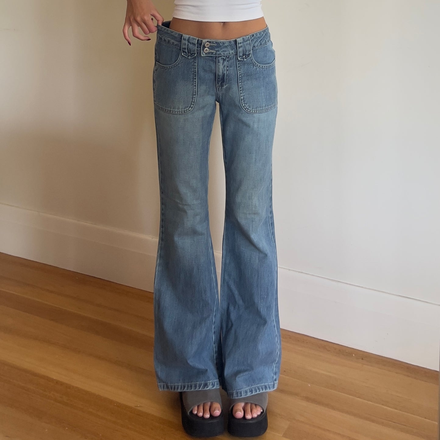 vintage flared denim jeans