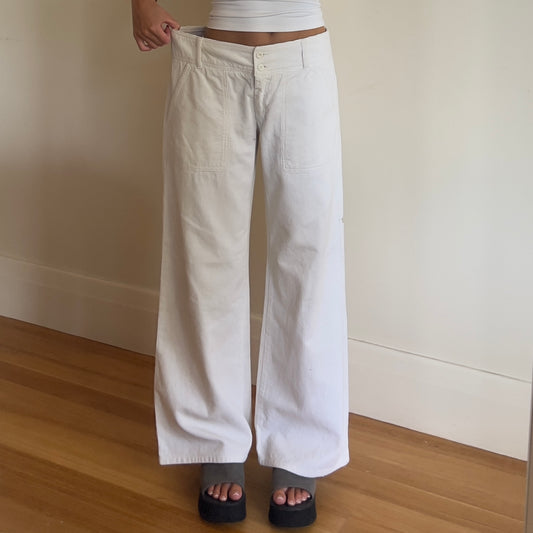 white corduroy pants