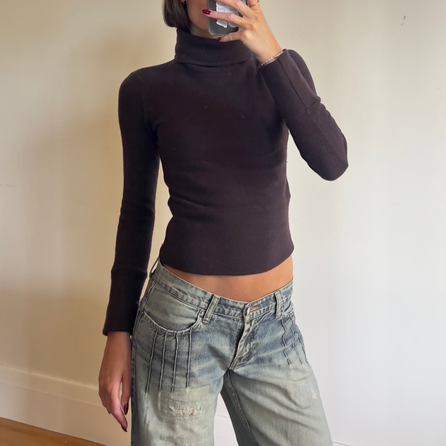 Italy made brown wool sweater