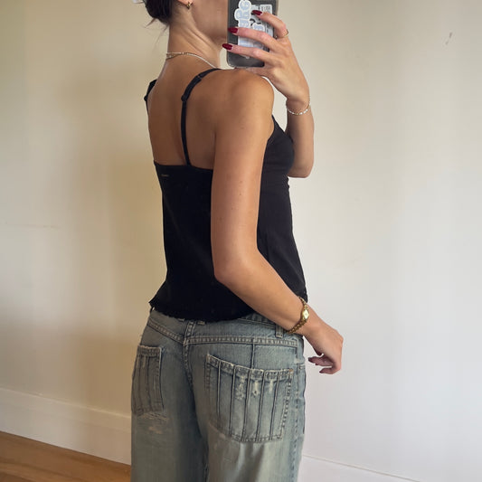 vintage black lace cami