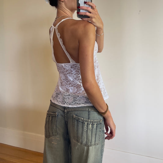 white lace cami