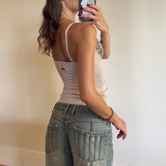 vintage silky lace bustier