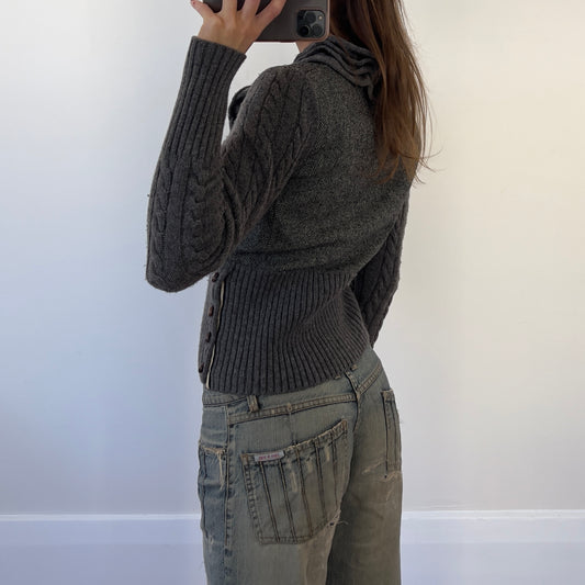 grey wool knit sweater