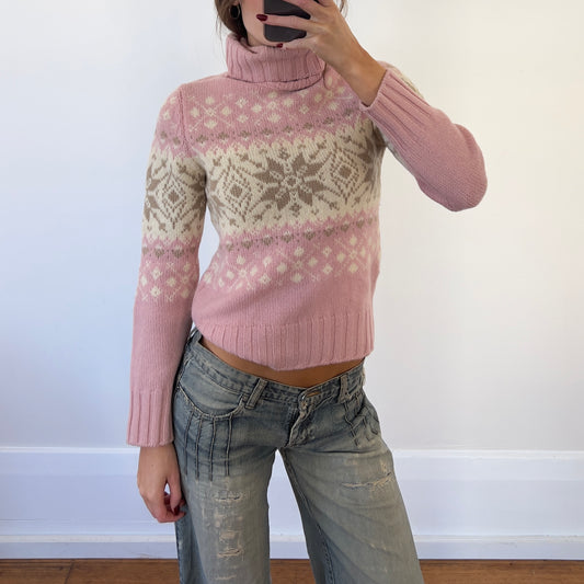 pink wool knit sweater