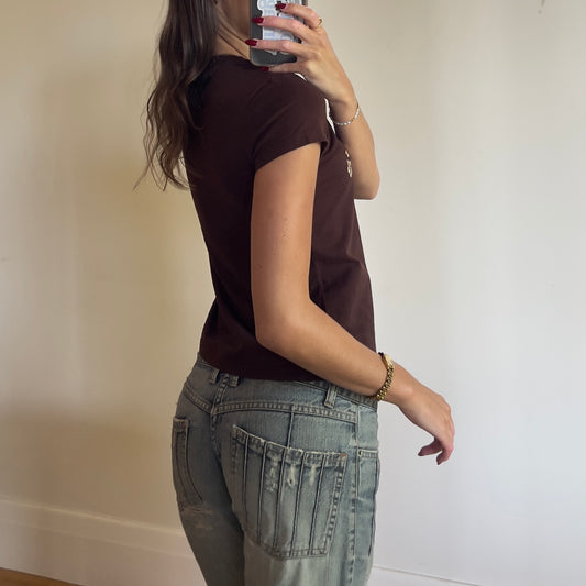 y2k graphic Roxy baby tee