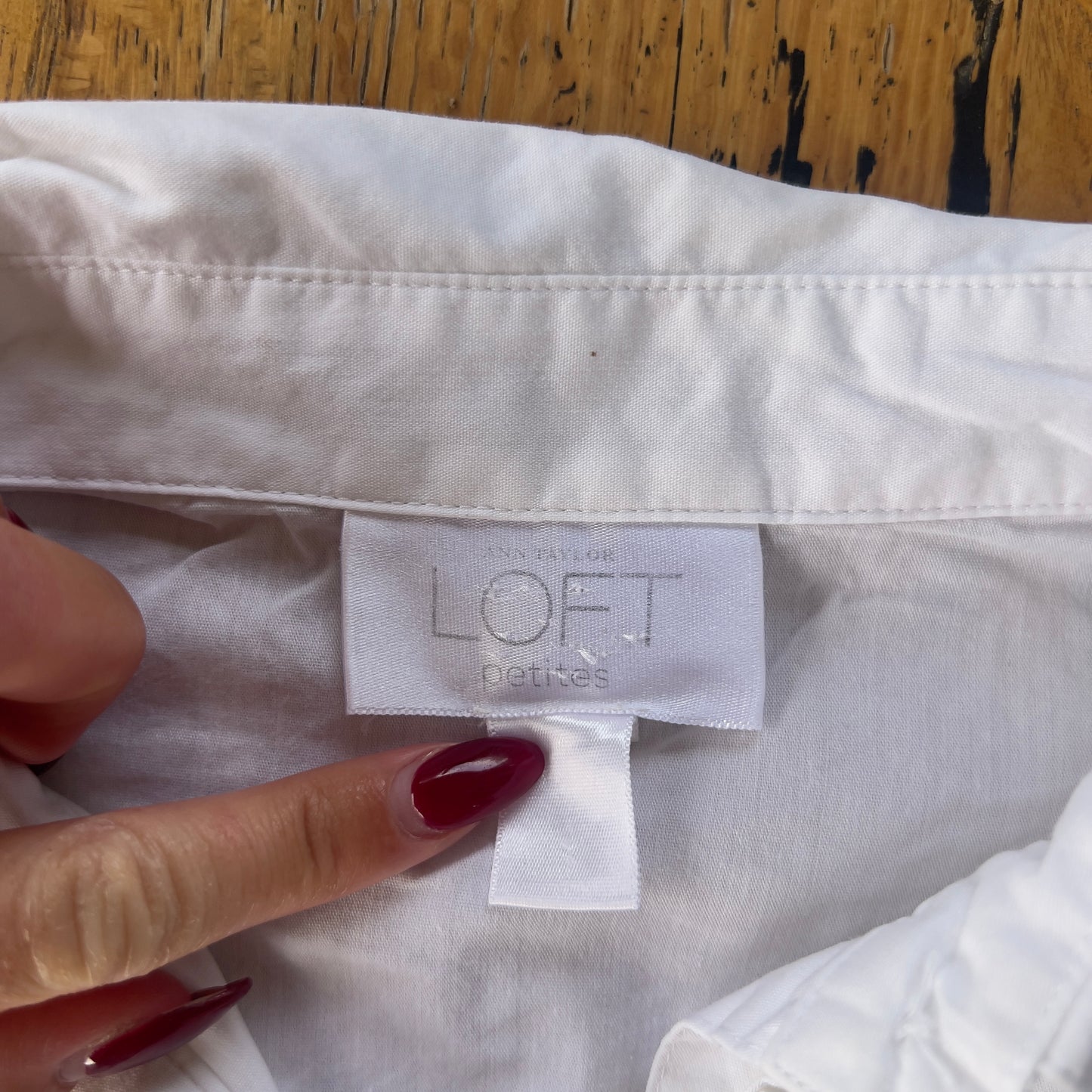 white reworked ruched shirt