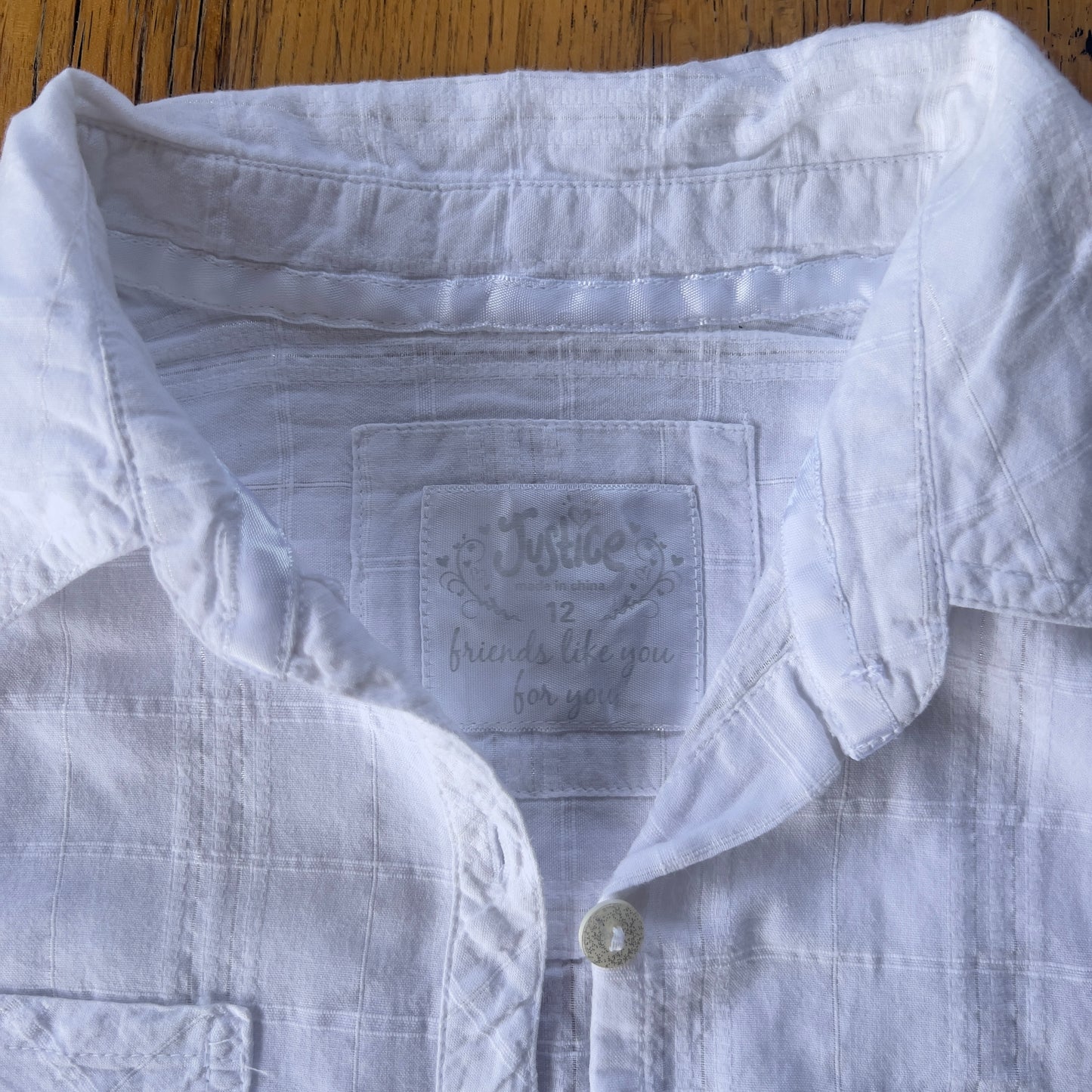 white reworked ruched shirt