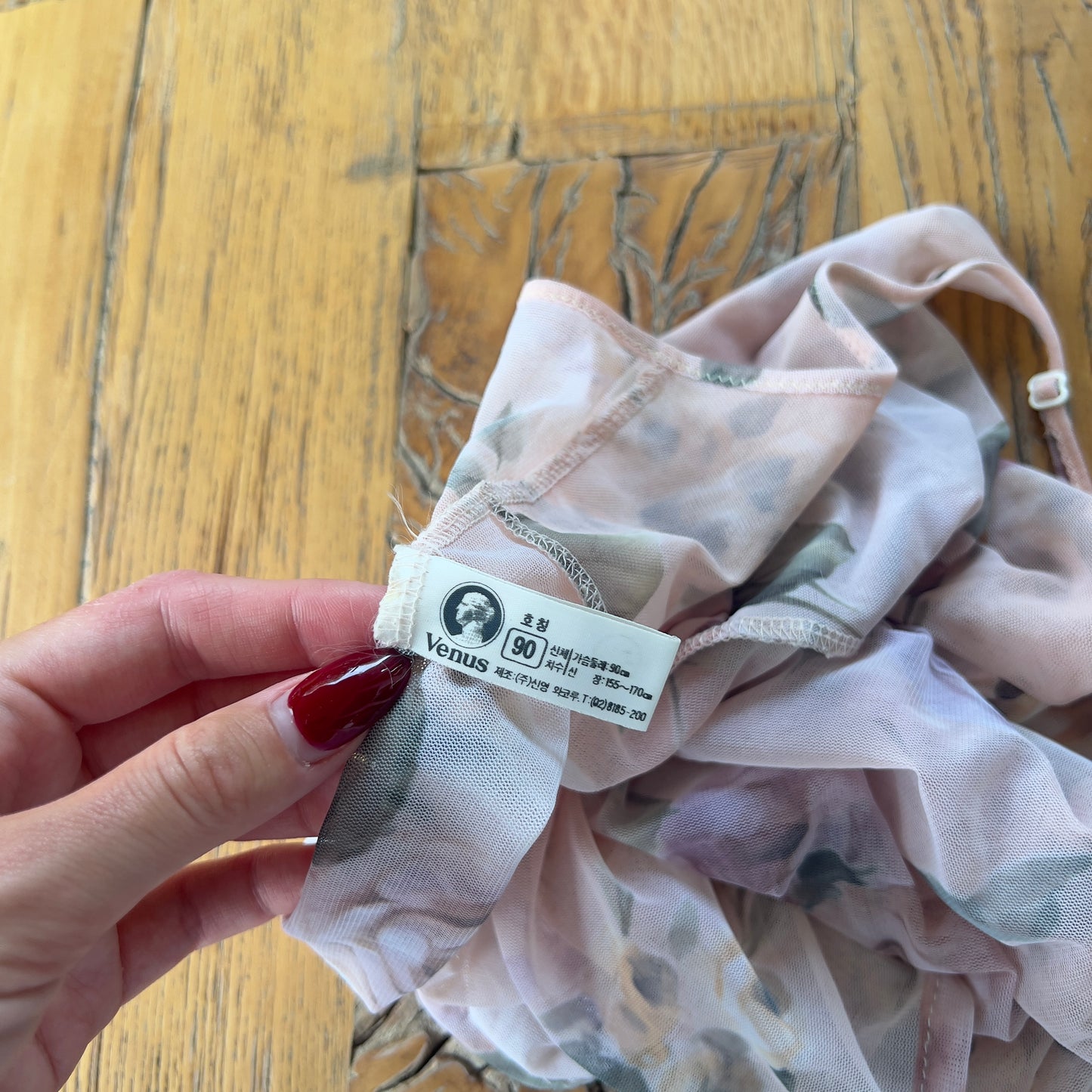 sheer mesh floral cami