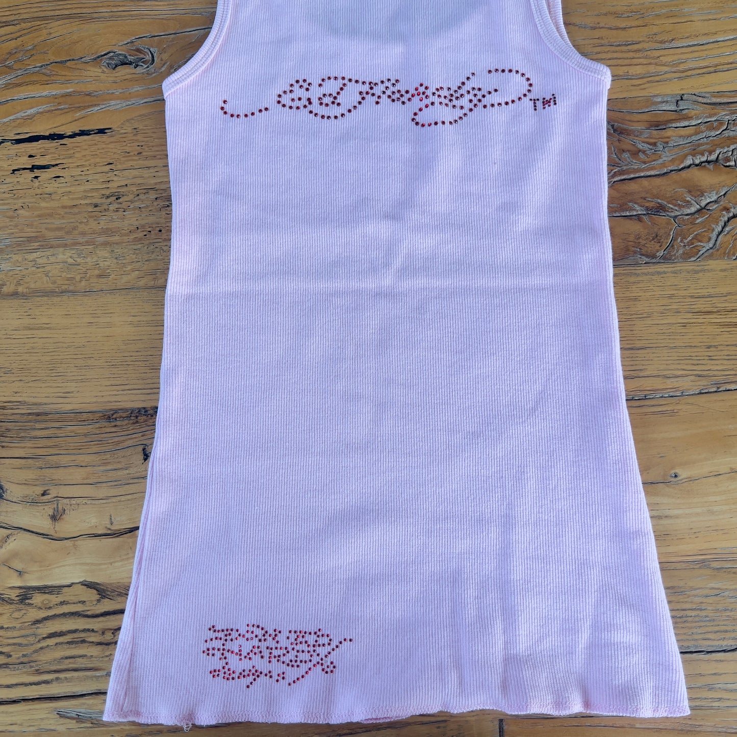 y2k pink Ed Hardy tank
