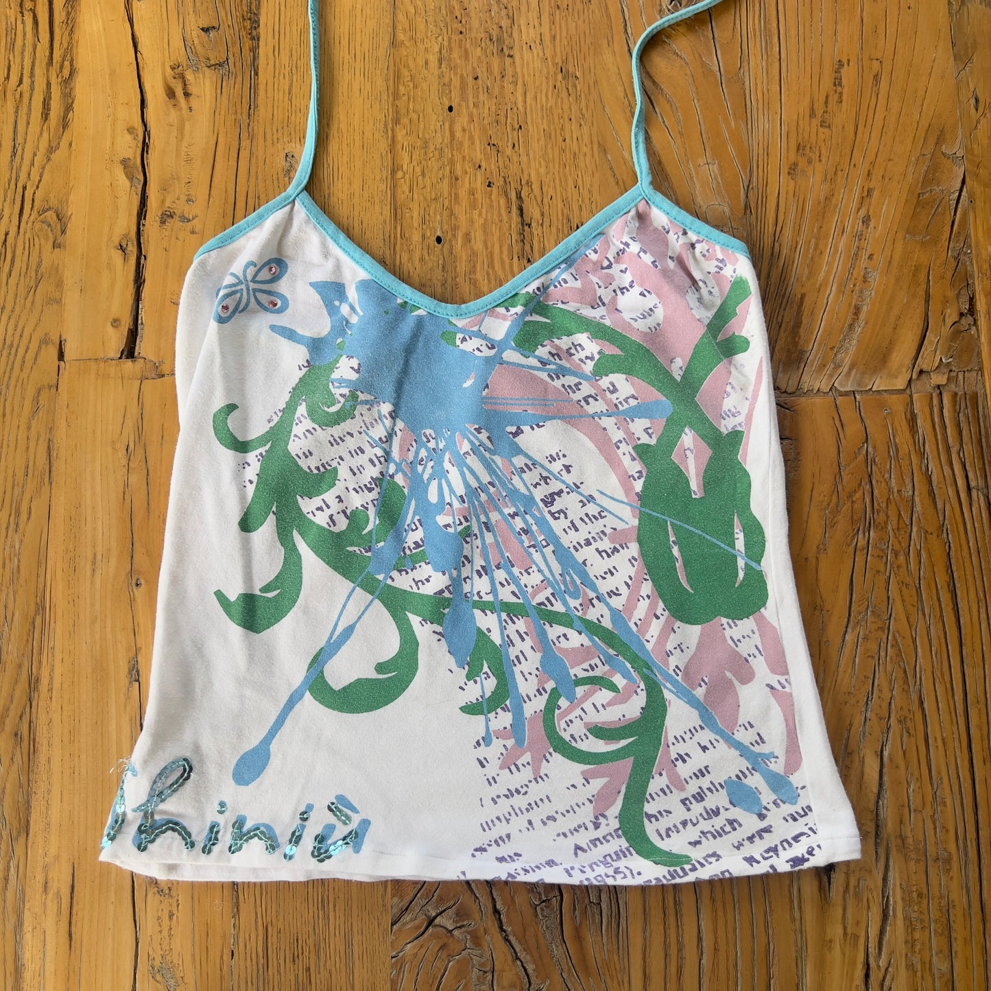 graphic print halter top
