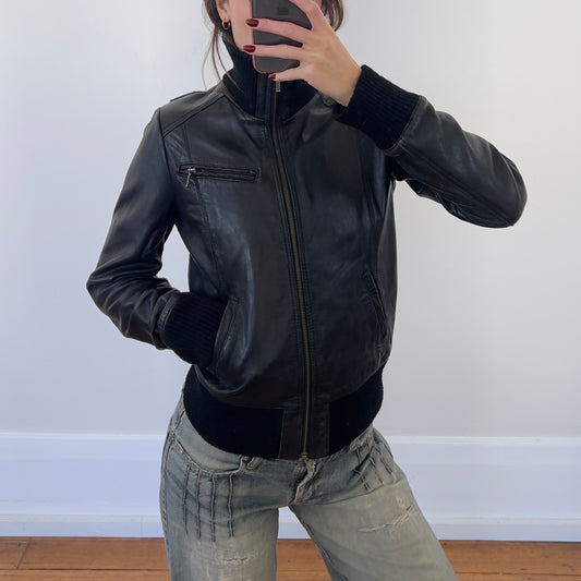 black Italian leather jacket