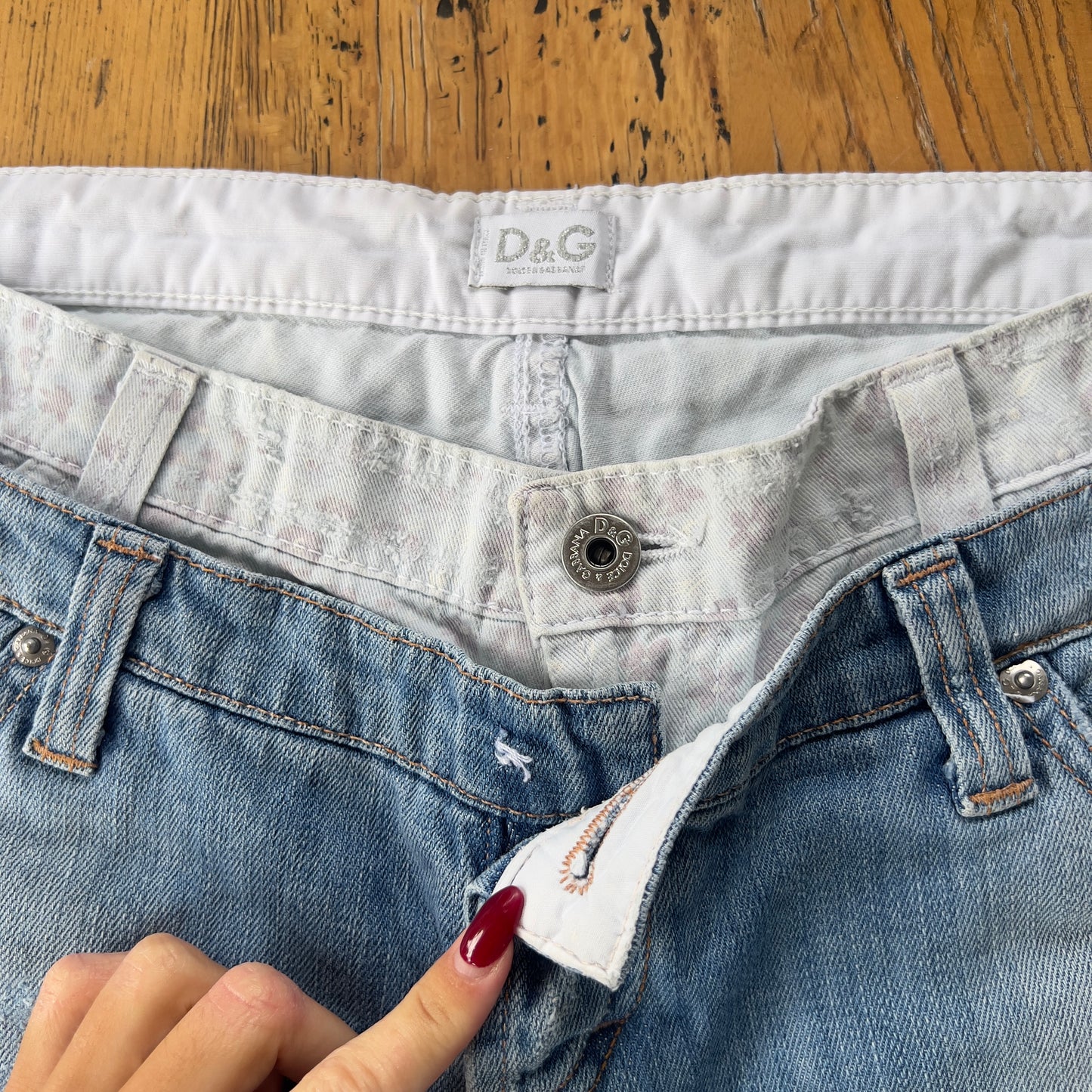 y2k D&G denim capris