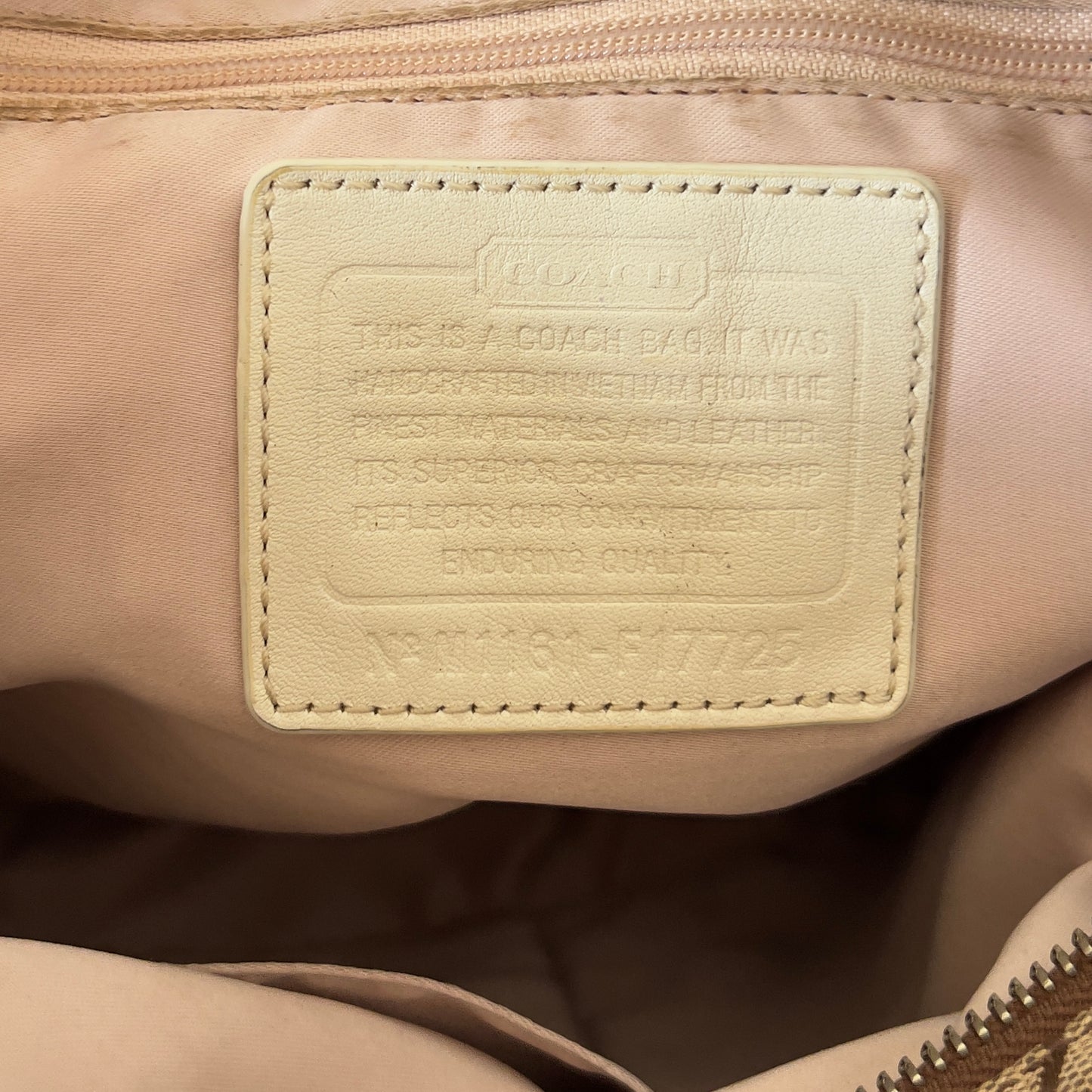 white signature Coach tote bag