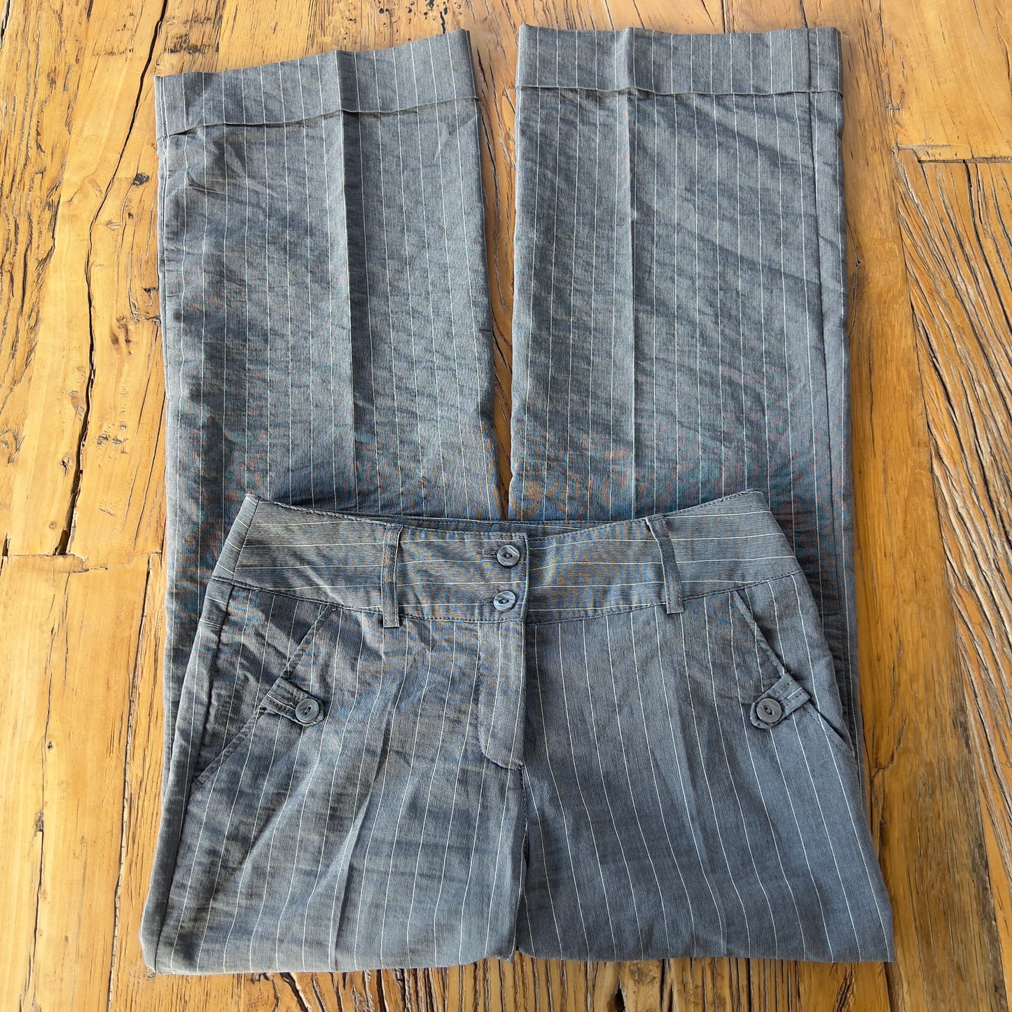 grey pinstripe trousers