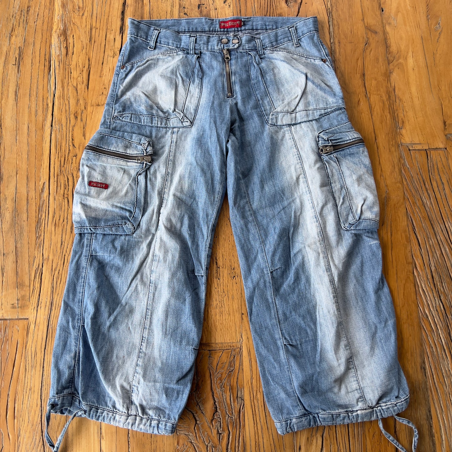 denim cargo capris