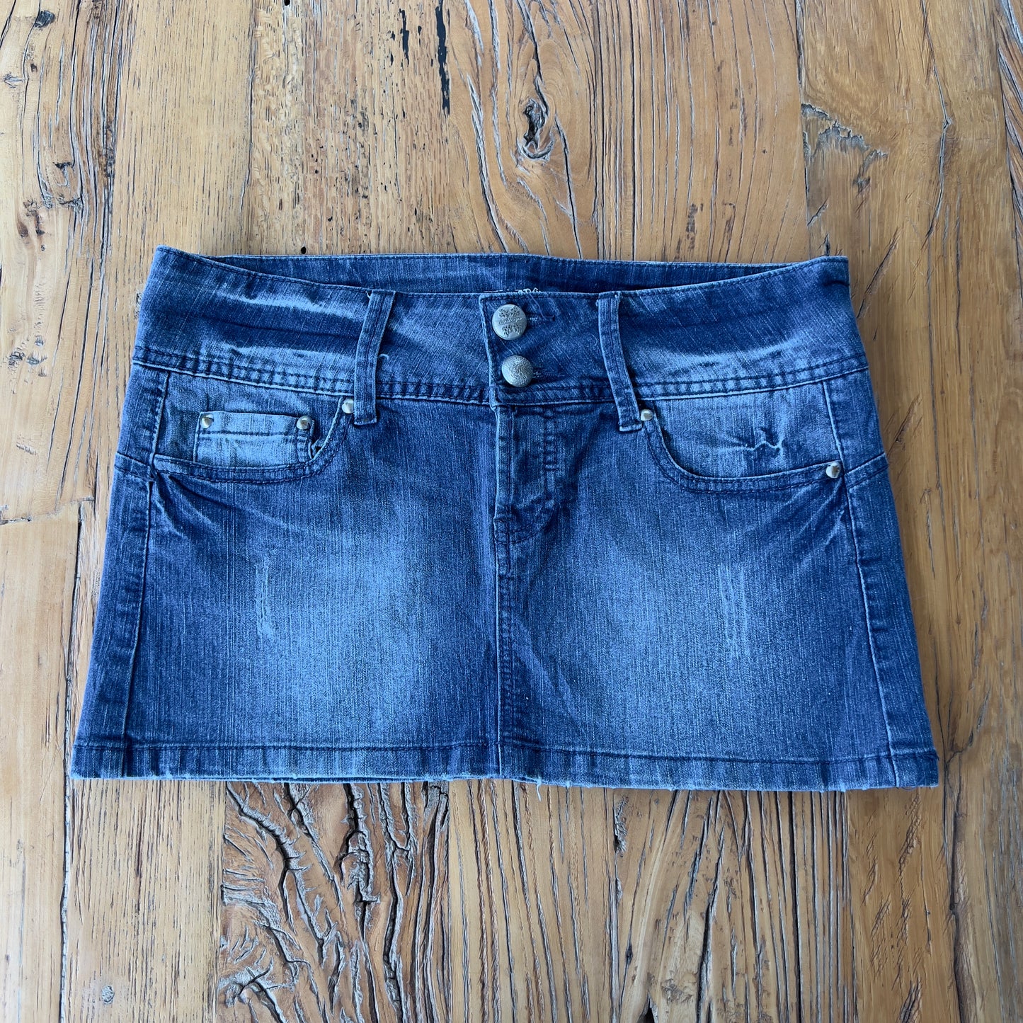 denim mini skirt
