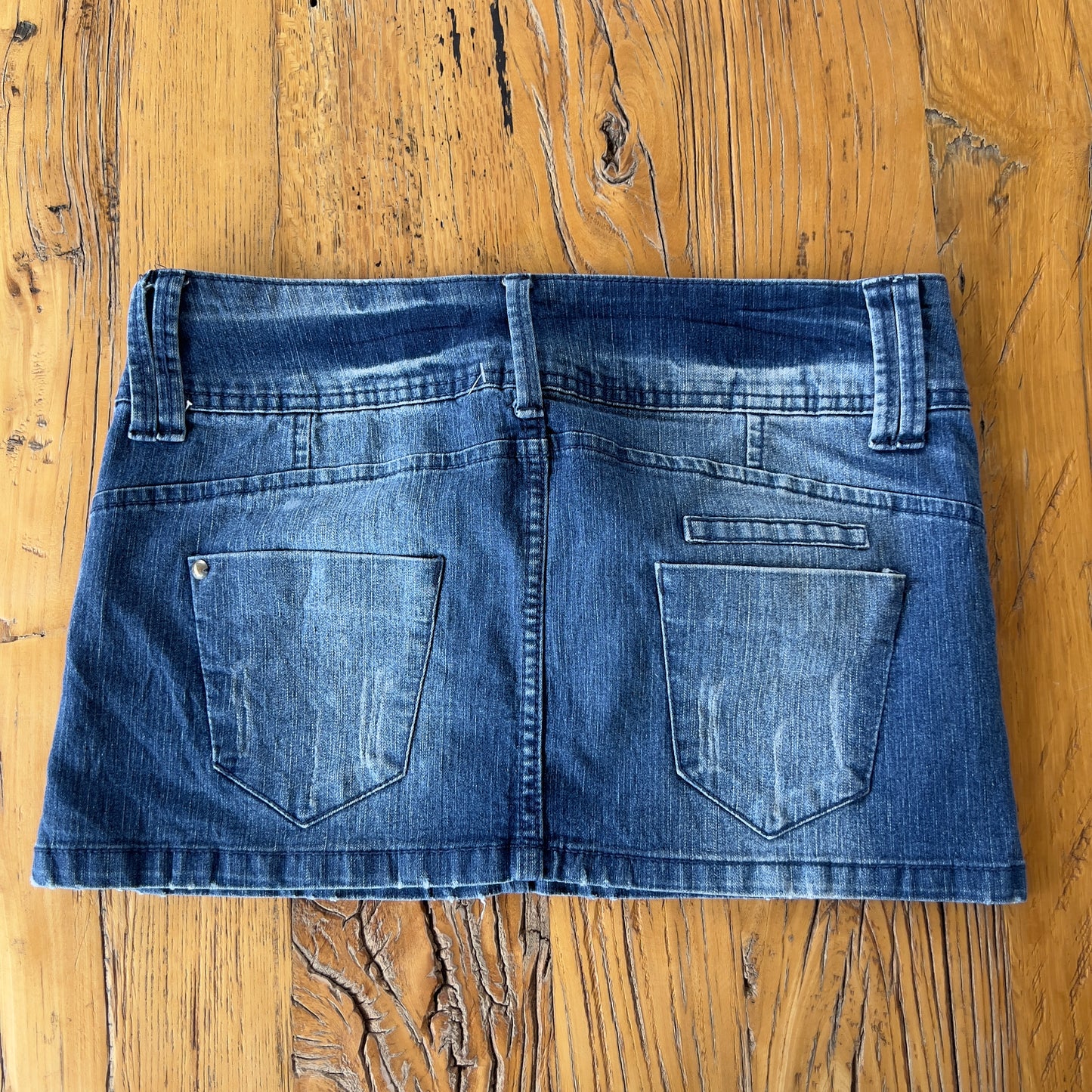 denim mini skirt