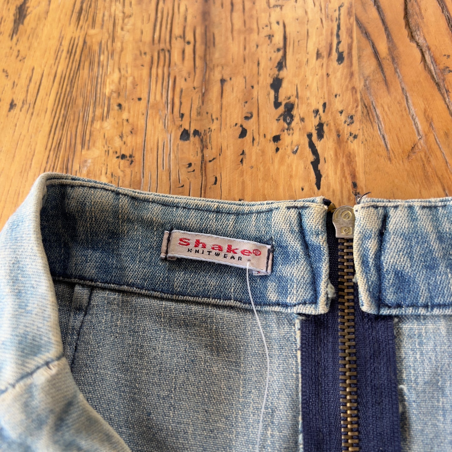 denim midi skirt