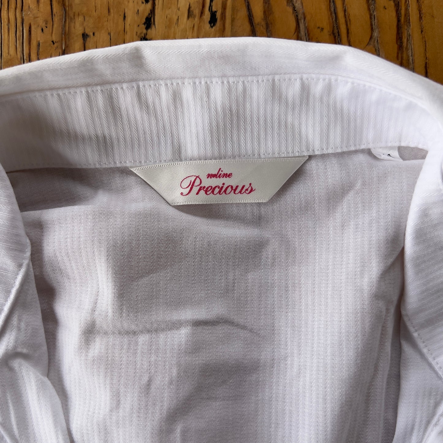 white reworked ruched shirt