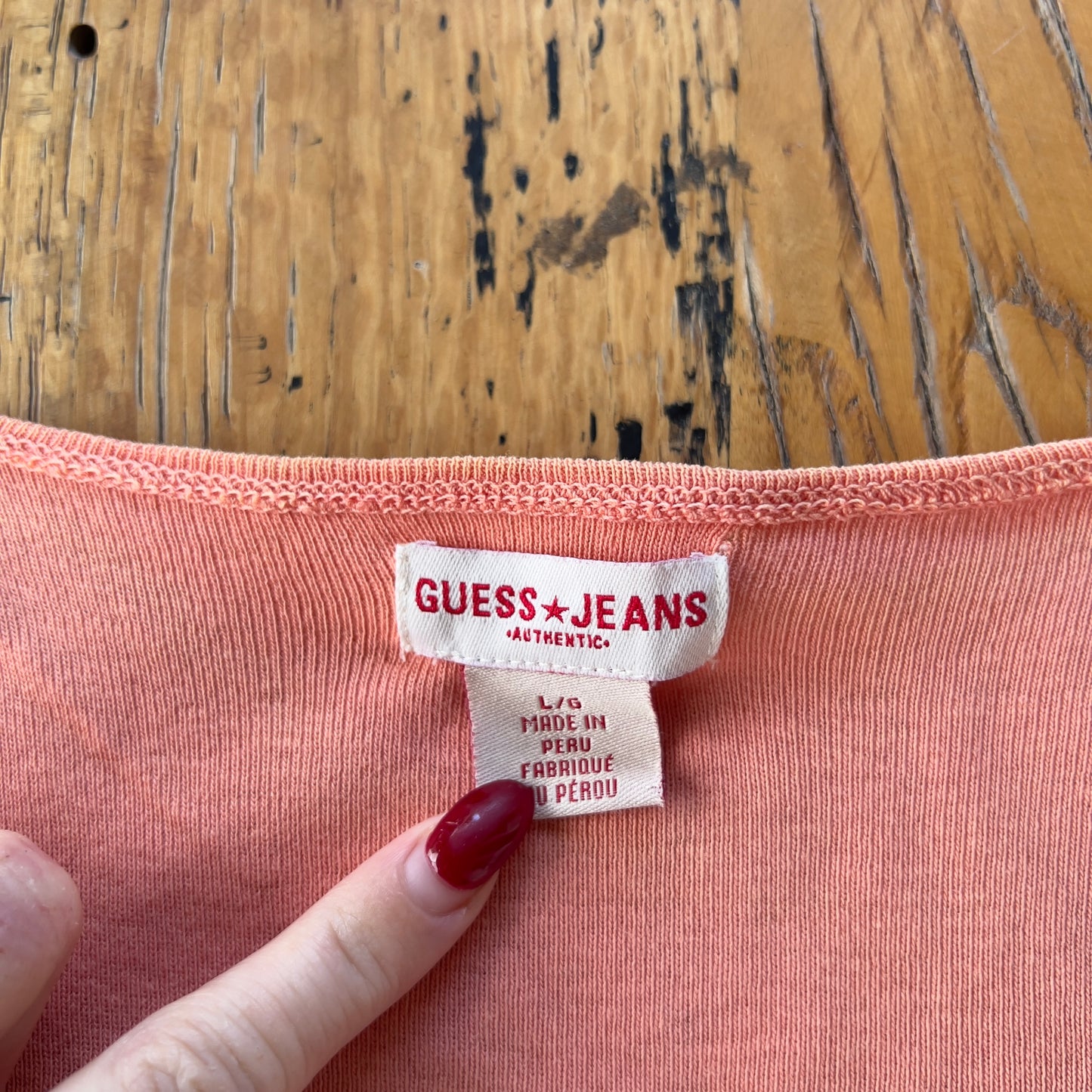 peach Guess Jeans top