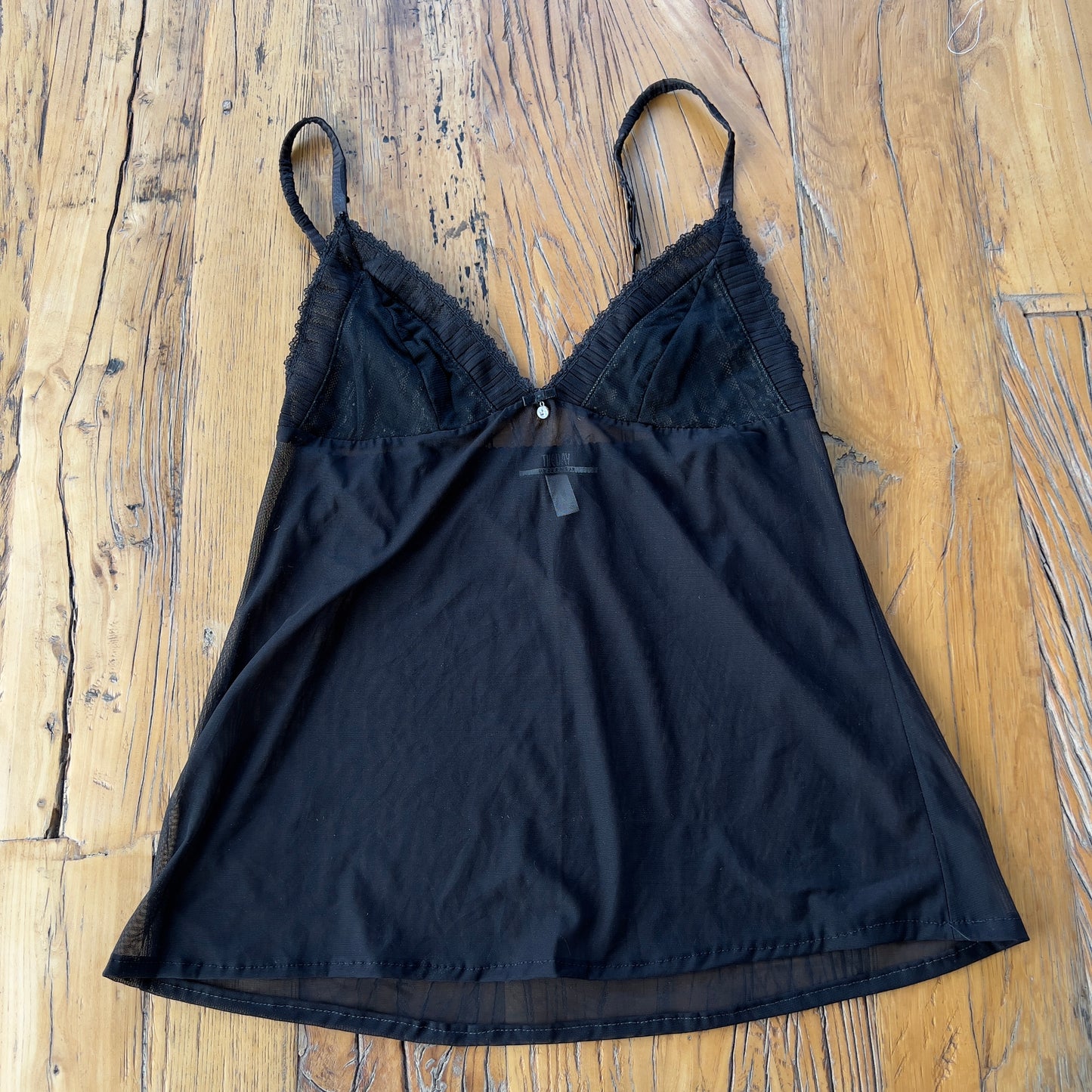 black sheer lace cami