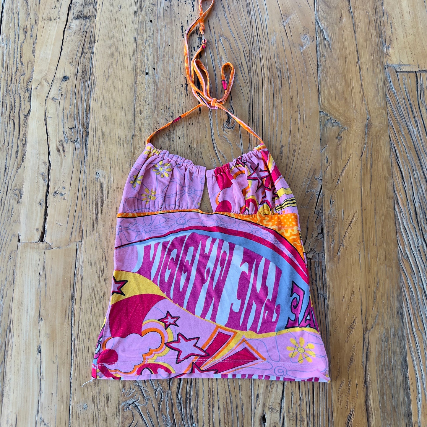 y2k graphic halter top