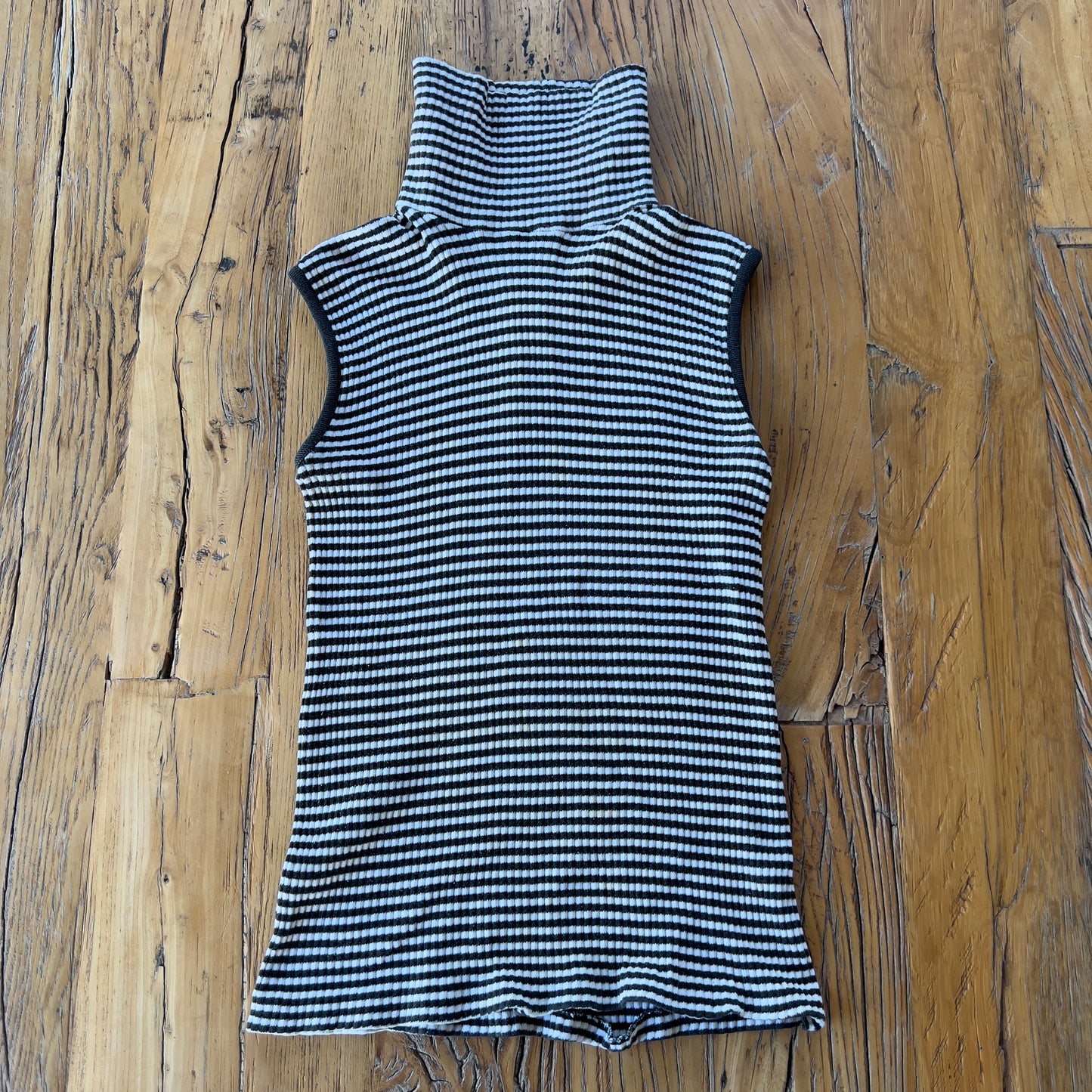 stripe turtle neck tank